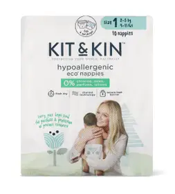 Scutece Hipoalergenice Eco Kit&Kin, Marimea 1, 2-5 kg, 10 buc
