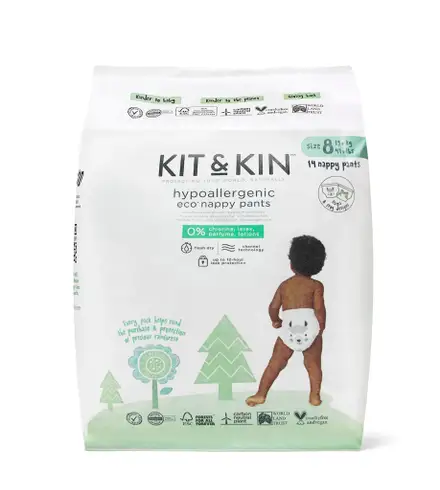 Scutece Hipoalergenice Eco Kit&Kin Chilotel YP2, Marimea 8, 19 kg+, 14 buc 
