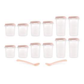 Set 12 recipiente gradate cu 2 lingurite Miniland Terra 200, 250 si 330 ml
