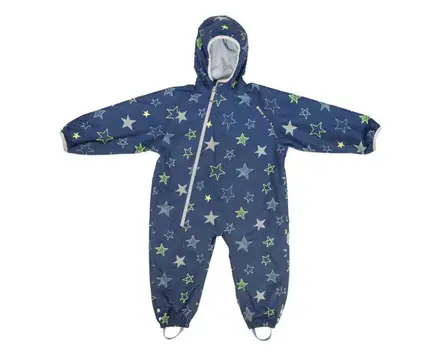Combinezon Impermeabil Fleece Navy Stars 6-12 luni Bleumarin