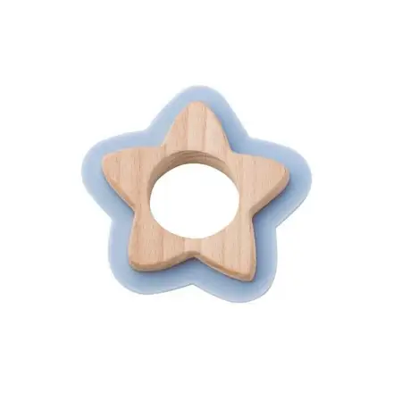 Jucarie naturala pentru dentitie Star Bleu Bleu