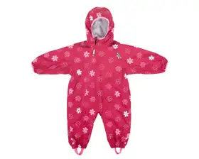 Combinezon Impermeabil Fleece Red Flowers 6-12 luni