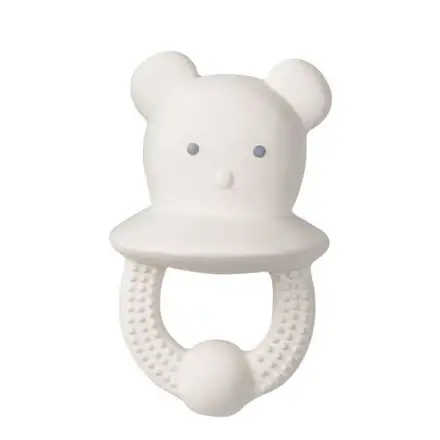 Jucarie dentitie cauciuc natural Sweet Teddy Alb Alb