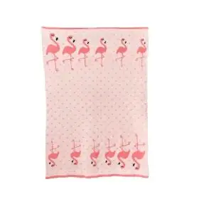 Paturica Tricotata din Bumbac Flamigo cu Stelute Aurii