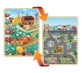 Covoras de Joaca cu Doua Fete pentru Copii Prince Lionheart City / Farm
