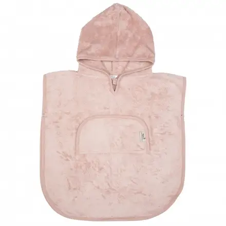 Poncho Copii din Bambus cu Anchior si Capsa Misty Rose Roz
