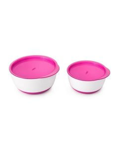Set 2 Boluri Alimentare cu Capac Roz 200 & 360 ml Roz