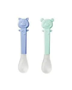 Set Lingurite cu Varf Moale Verde/Albastru 