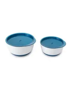 Set 2 Boluri Alimentare cu Capac Navy 200 & 360 ml Albastru