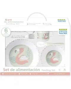 SET ALIMENTATIE FLAMINGO PARTY 6PIESE Verde