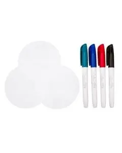 Set 4 Markere + 3 Discuri Laminate pentru Castron Creativ Alb