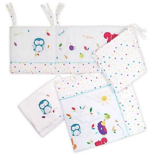 Set 3 Piese Patut Sleepy Forest Friends 35-140 Alb