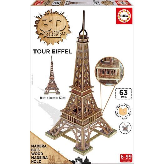  16998 Puzzle Monument Turnul Eiffel 3D Educa Multicolor