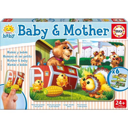  16845 Set 6 Puzzle Baby & Mother 2 piese Educa Multicolor