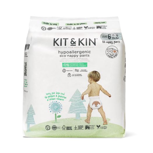 Scutece Hipoalergenice Eco Kit&Kin Chilotel XL6, Marimea 6, 15 kg+, 18 buc Alb