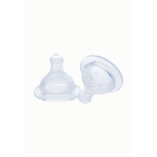 Tetina cu Flux Natural Lola&Lykke 6 luni+ (2buc) Transparent