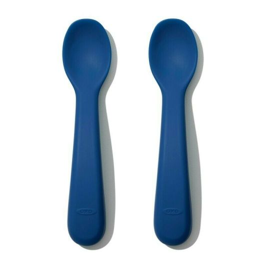 Set 2 Lingurite din Silicon Navy Bleumarin