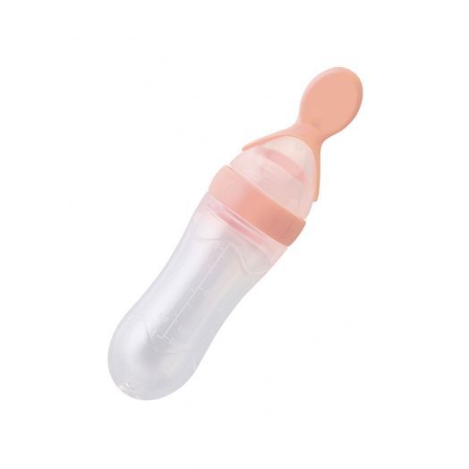 Lingurita Silicon cu Rezervor Gradat Roz 90 ml Roz