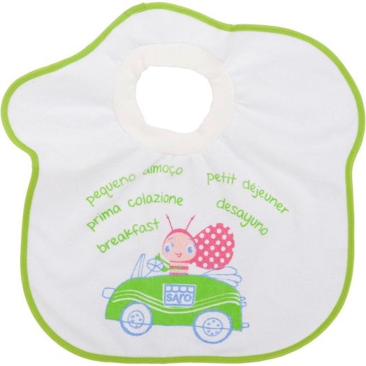 Bavete Tricou, 3 buc, alb/verde, 36 x 37,5 cm Alb / Verde