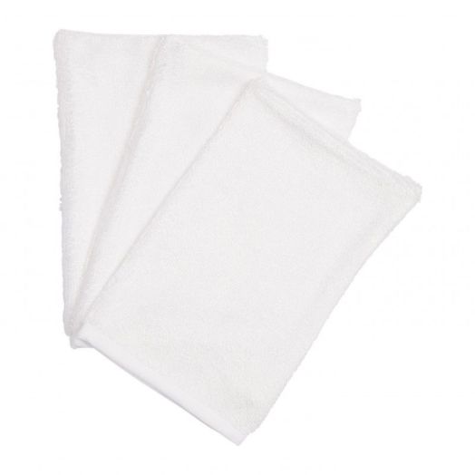 Set 3 manusi pentru baie, din bambus White Alb