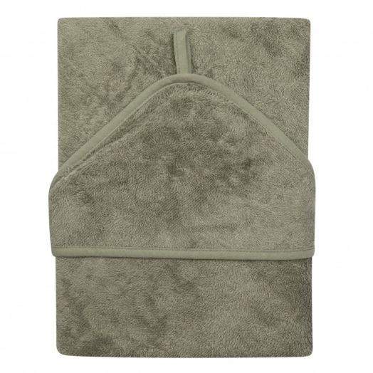 Prosop cu gluga pentru copii, din Bambus XXL 95X95 cm, Whisper Green Verde