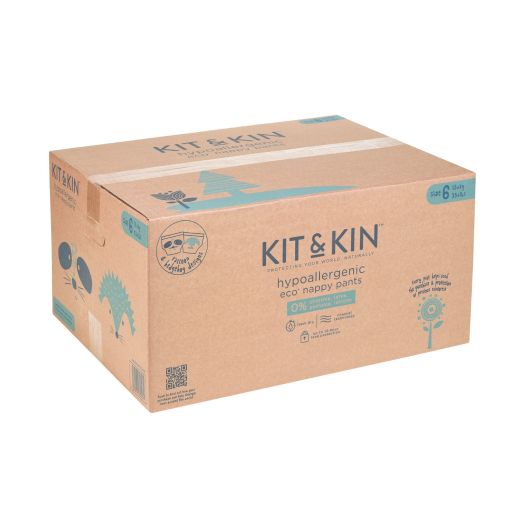 Scutece Hipoalergenice Eco Kit&Kin Chilotel XL6, Marimea 6, 15 kg+, 108 buc Alb