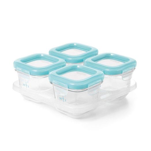 Recipiente din Sticla pentru Congelare Alimente 4 x 120 ml Transparent