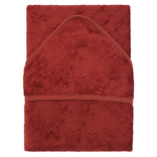 Prosop cu Gluga XXL pentru Copii din Bambus Rosewood Rosu