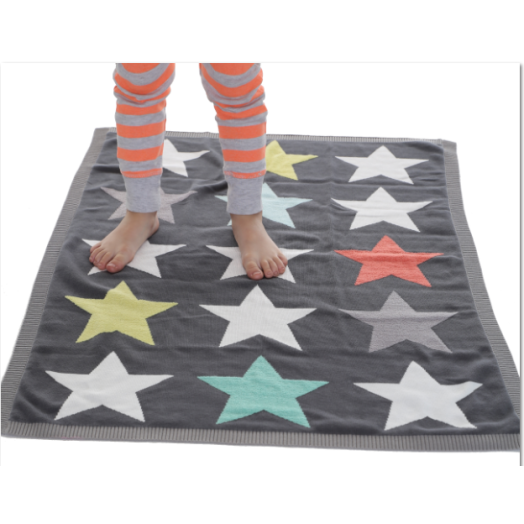 Paturica Tricotata din Bumbac Superstar Gri