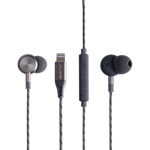 Casti cu fir, ultra-rezistente Apple Lightning DIGI Boompods Graphite Graphite
