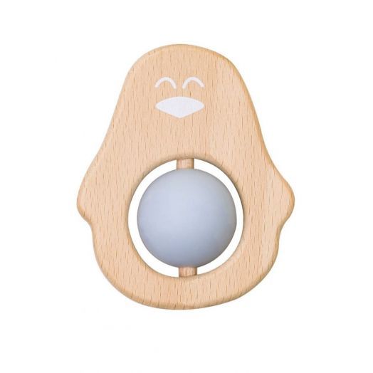 Jucarie naturala pentru dentitie Pinguin Bleu Bleu