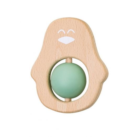 Jucarie naturala pentru dentitie Pinguin Verde Verde