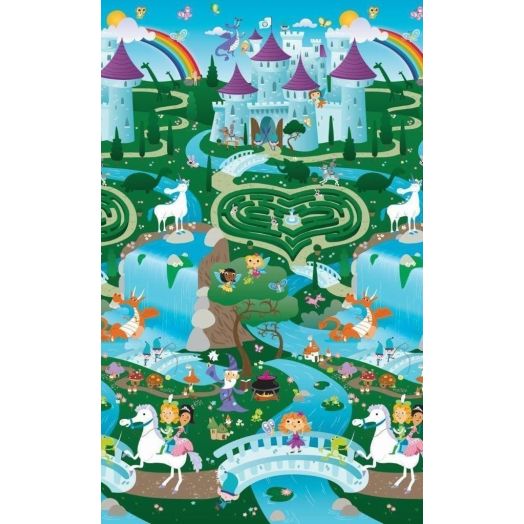 Covoras de Joaca cu Doua Fete pentru Copii Prince Lionheart City / Fantasyland Multicolor