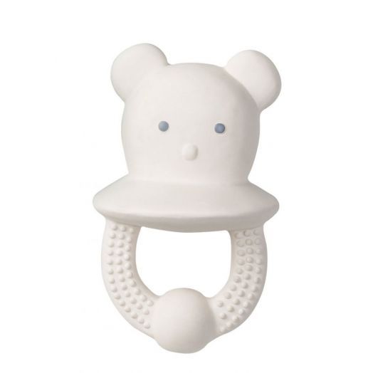 Jucarie dentitie cauciuc natural Sweet Teddy Alb Alb
