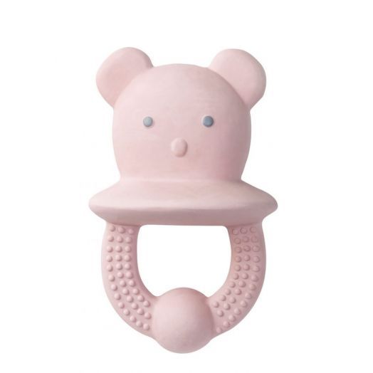 Jucarie dentitie cauciuc natural Sweet Teddy Roz Roz