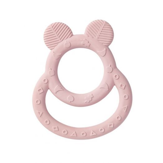 Jucarie dentitie cauciuc natural Soft Ears Roz Roz