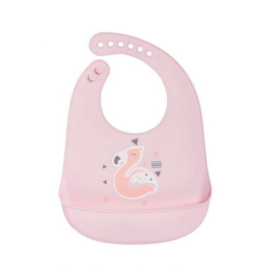 Baveta din Silicon YUM Flamingo Roz
