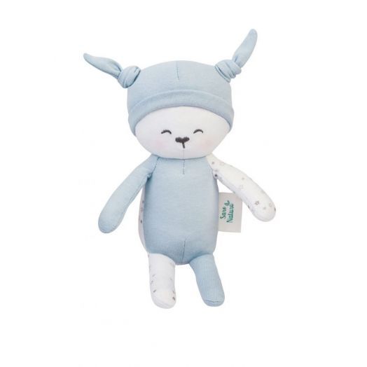 Papusa Textila din Bumbac Organic Bleu Bleu
