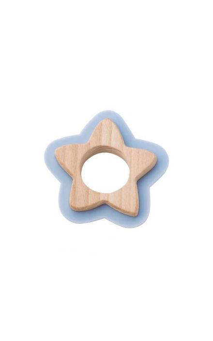 Jucarie naturala pentru dentitie Star Bleu Bleu