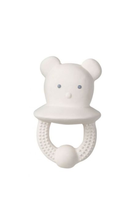 Jucarie dentitie cauciuc natural Sweet Teddy Alb Alb