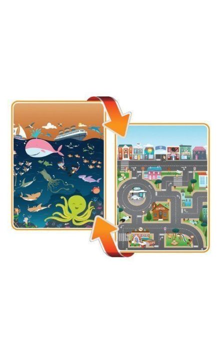 Covoras de Joaca cu Doua Fete pentru Copii City / Ocean Multicolor