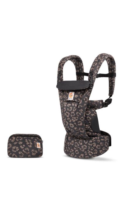 Marsupiu pentru copii Omni Dream Black Leopard, 0-2 ani, Ergonomic Maro