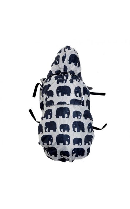 Protectie Universala de Iarna pentru Sisteme Purtare Copii cu Elefanti Gri