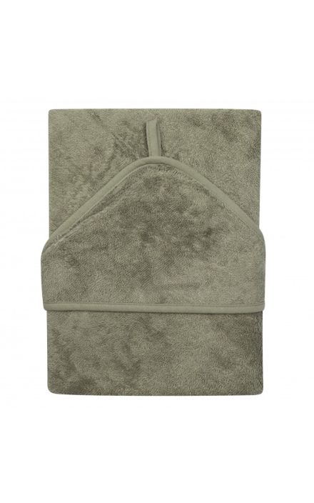 Prosop cu gluga pentru copii, din Bambus XXL 95X95 cm, Whisper Green Verde