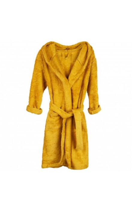 Halat de Baie Frotir din Bambus pentru Copii 4-6 ani Ocher Galben