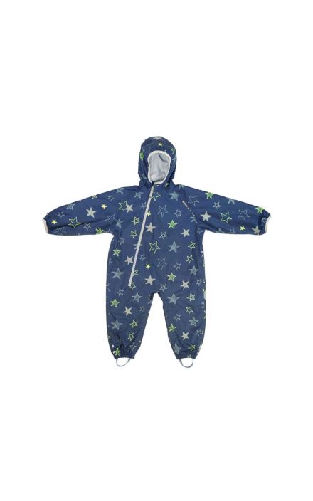 Combinezon Impermeabil Fleece Navy Stars 6-12 luni Bleumarin