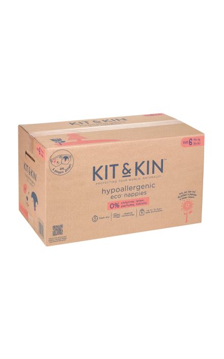 Scutece Hipoalergenice Eco Kit&Kin, Marimea 6, 14 kg+, 96 buc 