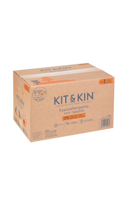 Scutece Hipoalergenice Eco Kit&Kin, Marimea 3, 6-10 kg , 128 buc