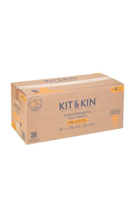 Scutece Hipoalergenice Eco Kit&Kin, Marimea 5, 11 kg+ , 112 buc