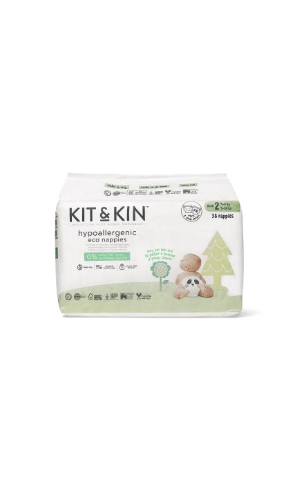 Scutece Hipoalergenice Eco Kit&Kin, Marimea 2, 4-8 kg , 38 buc